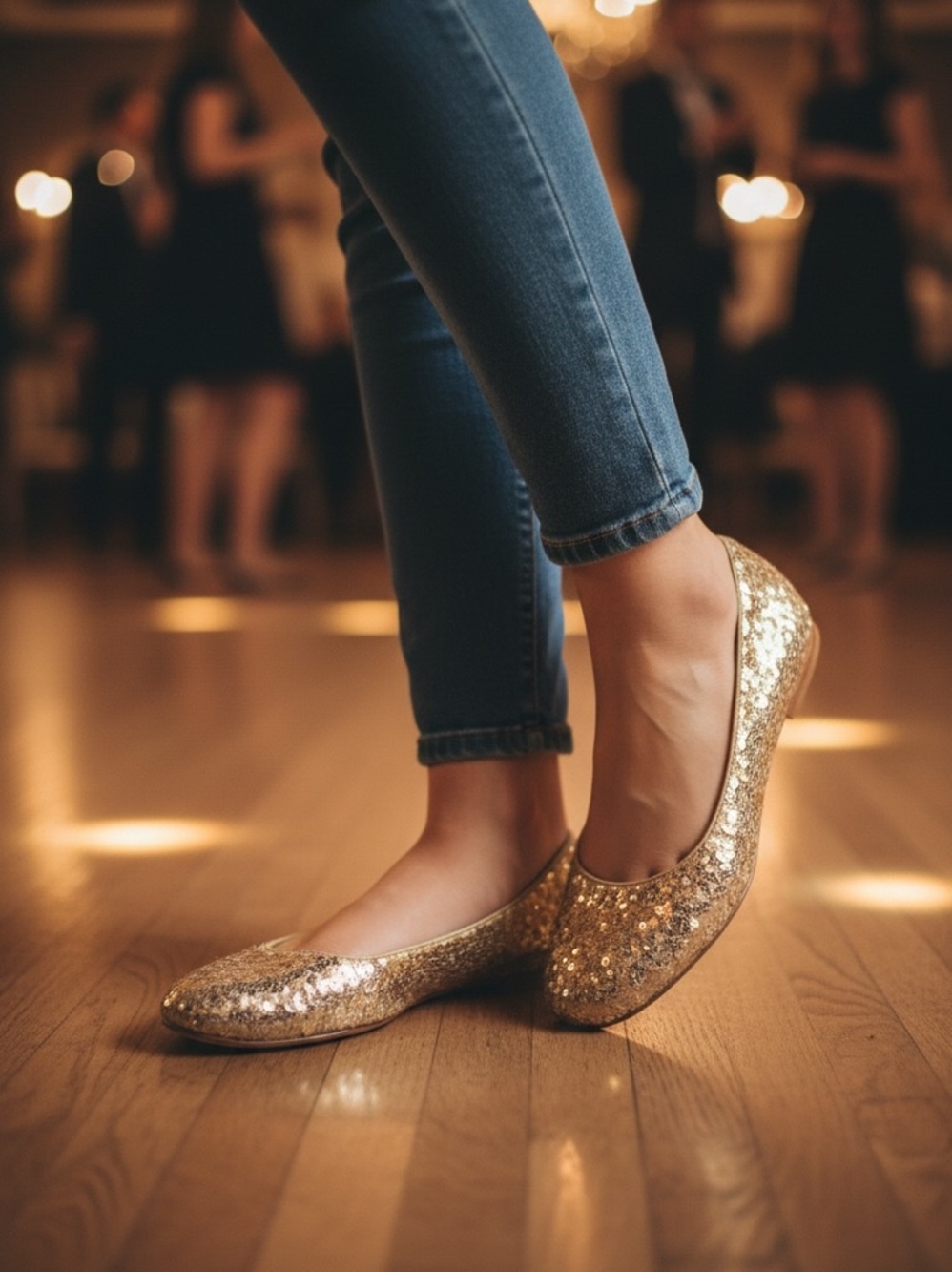 Beverly Feldman 37 (7 US) gold sequin‎ tan base 
ballet flats glam boho shoes